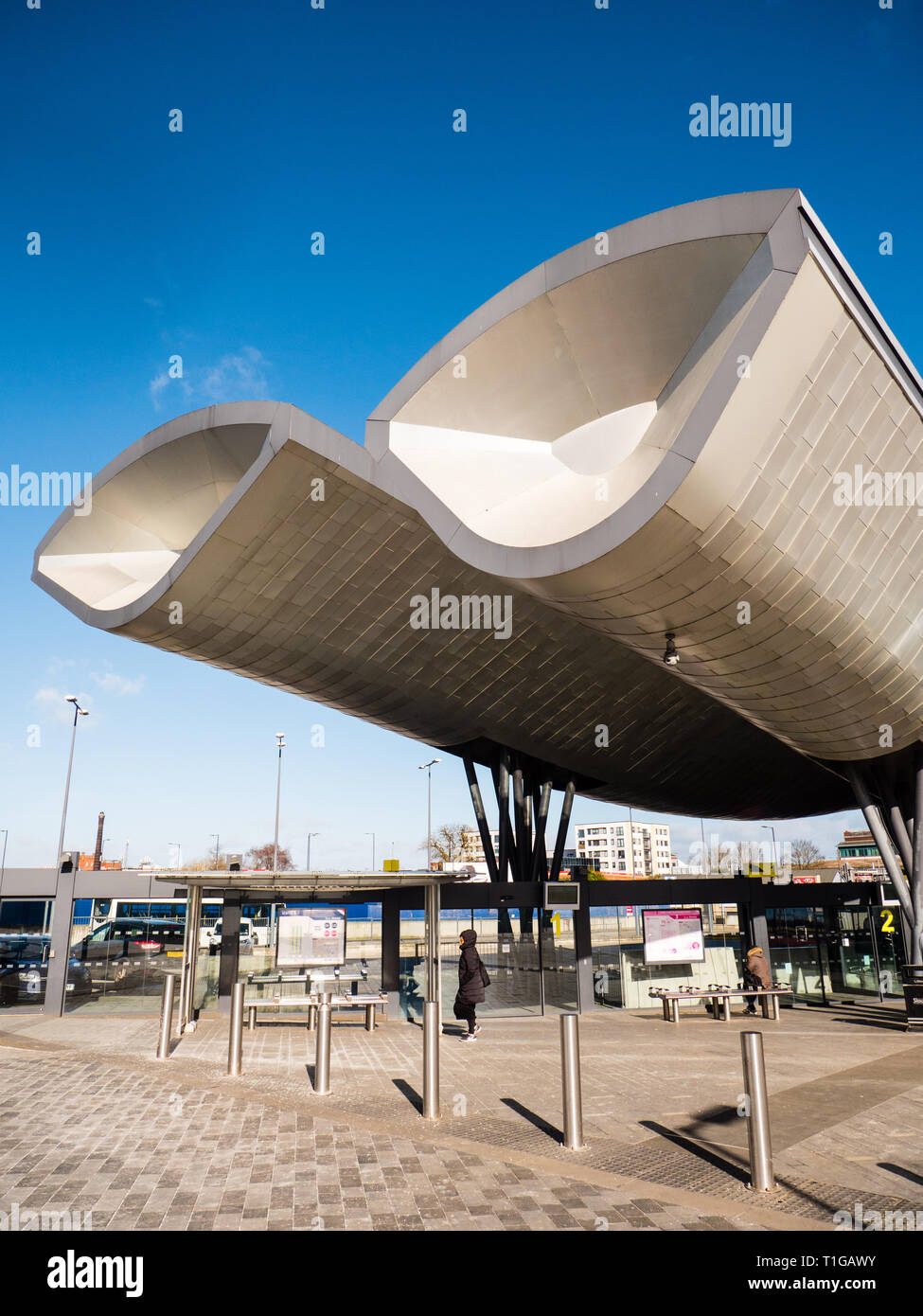 La gare routière de Slough, le coeur de Slough Slough, projet de régénérer le Berkshire, Angleterre, RU, FR. Banque D'Images