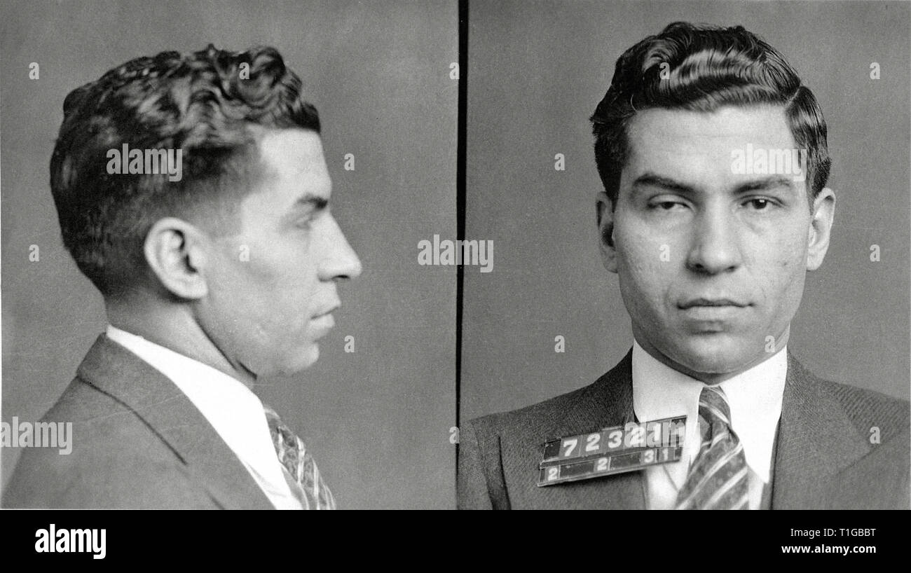 Département de la Police de New York d'électroniques de gangster italo-américain Charles "Lucky" Luciano, le 2 février 1931 #  de référence du fichier 1003_818THA Banque D'Images