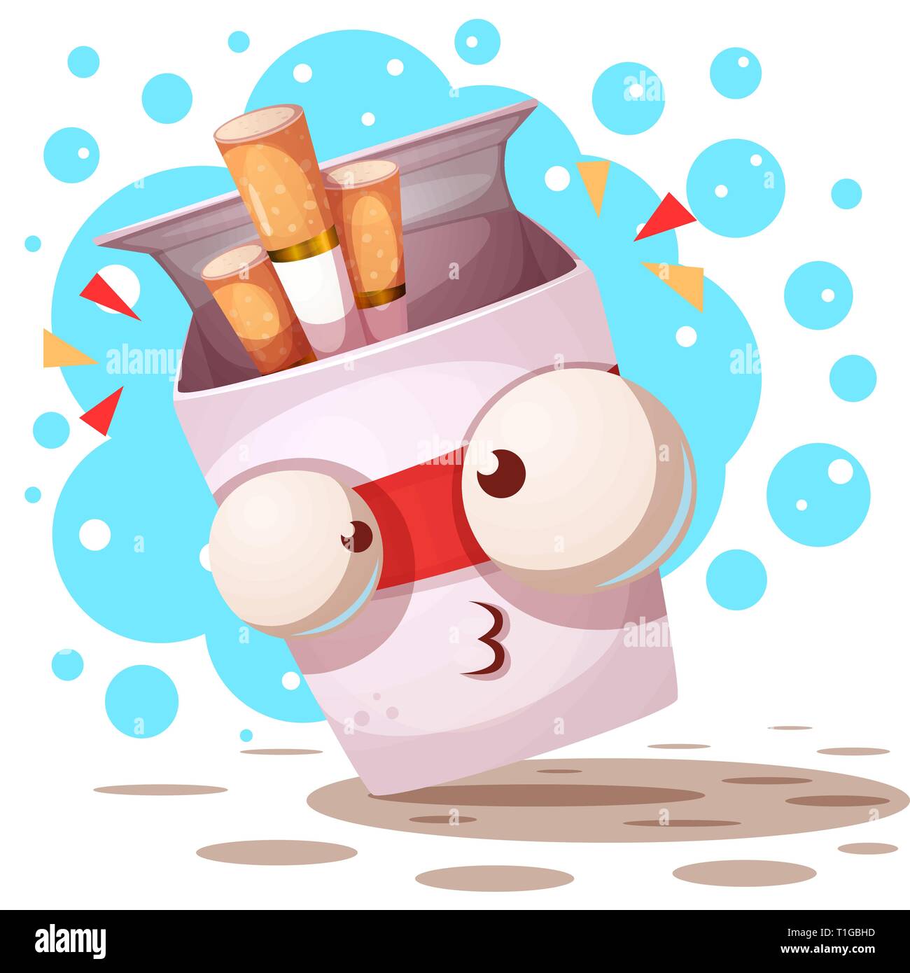 Mignon, cigarette fou - personnages de dessins animés. Illustration de Vecteur