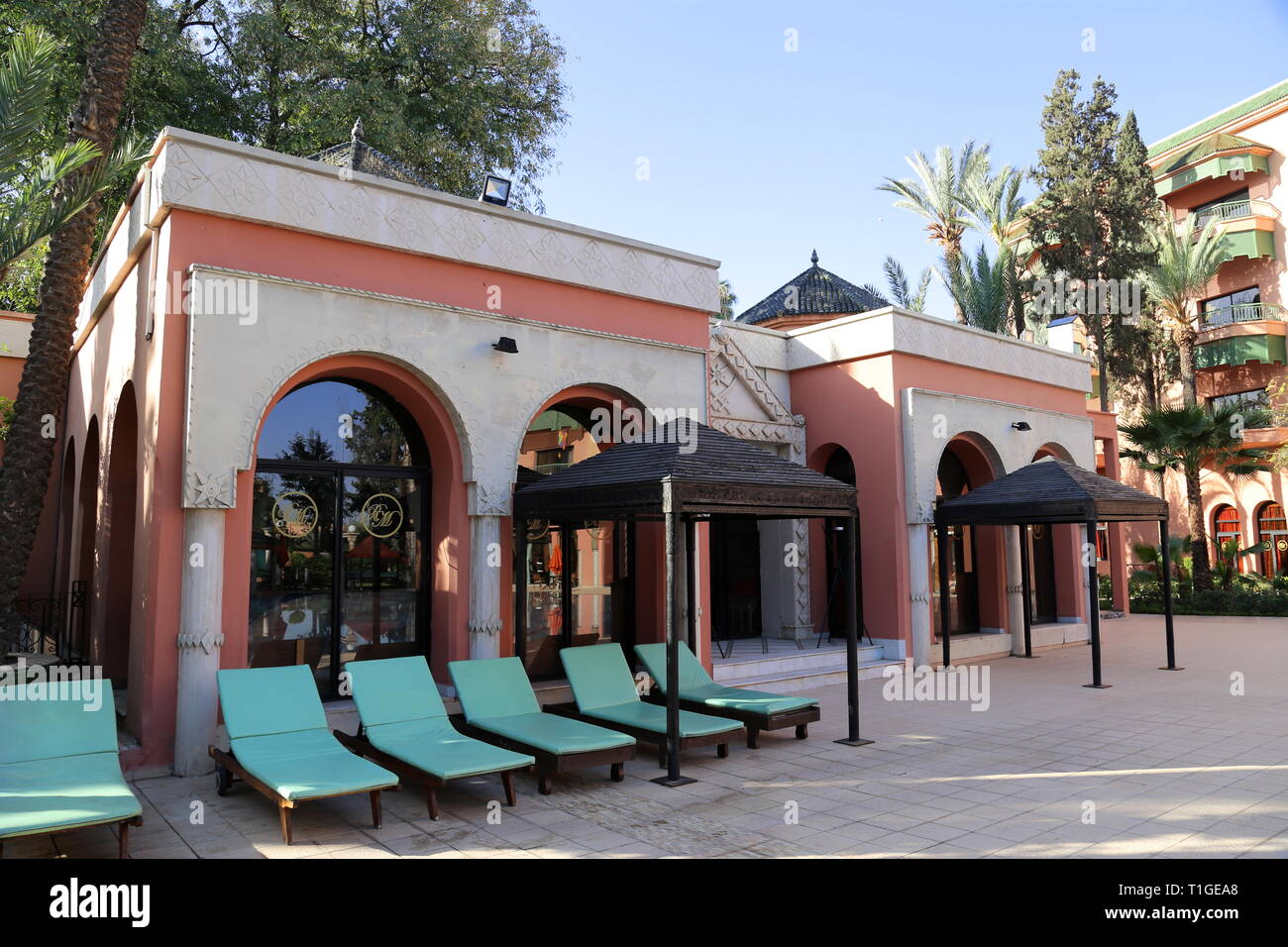 Salle de remise en forme et spa, Royal Mirage Deluxe Hotel, Avenue de Paris, Hivernage, nouvelle ville, Marrakech, Marrakesh-Safi région, le Maroc, l'Afrique du Nord Banque D'Images