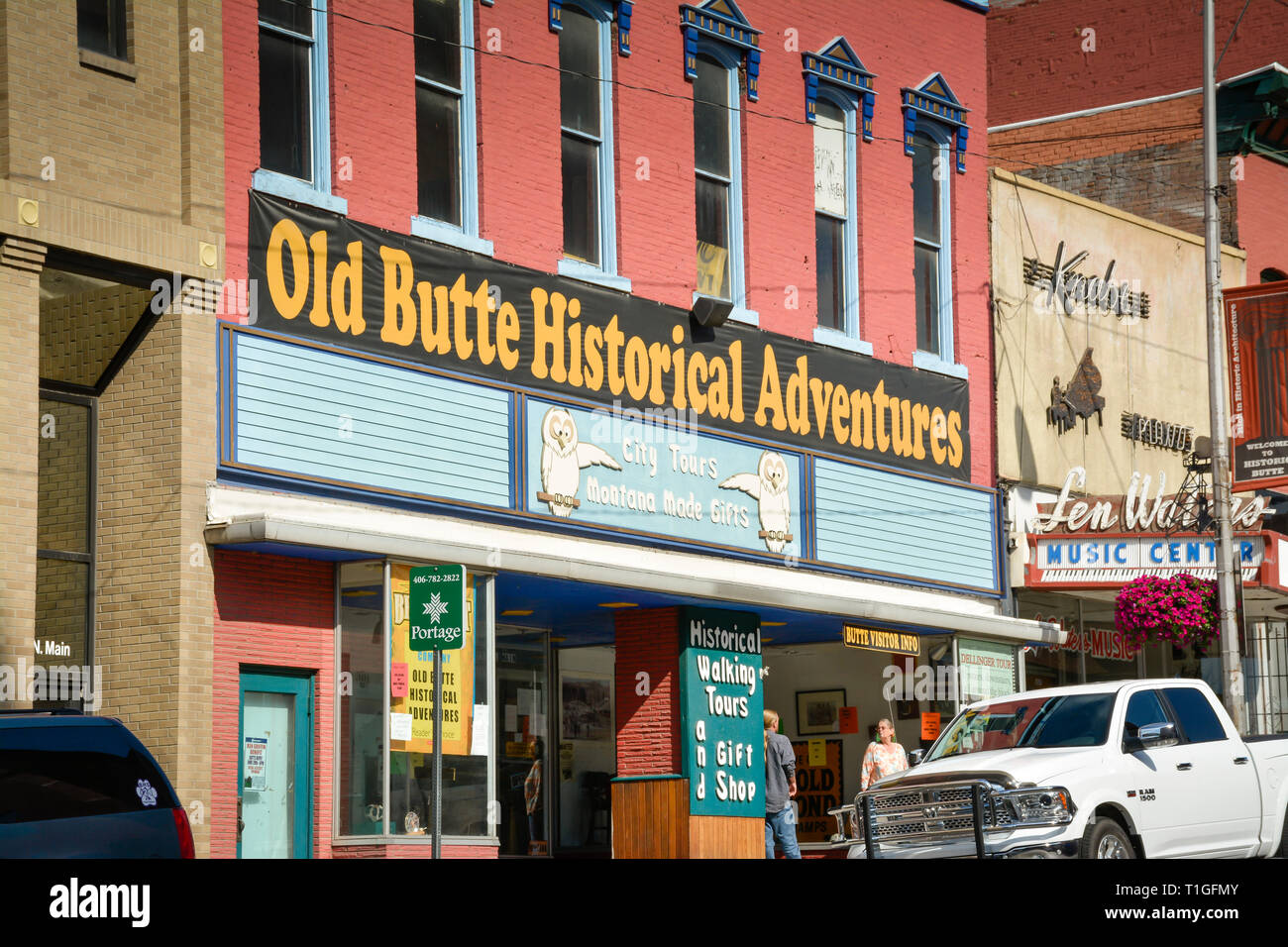 L'ancienne Butte aventures historiques' bâtiment a une ambiance de l'ouest dans l'ancienne ville minière de Butte, MT, dans le quartier historique Banque D'Images