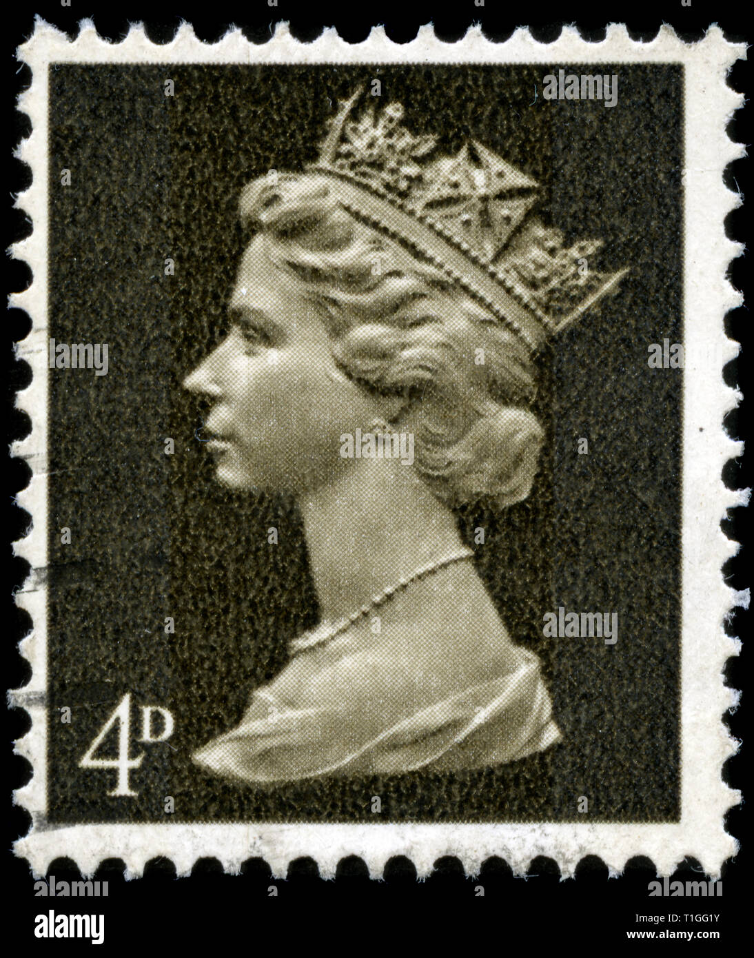 Timbre-poste du Royaume-Uni et l'Irlande du Nord dans le Queen Elizabeth II - Predecimal Machin série émise en 1967 Banque D'Images