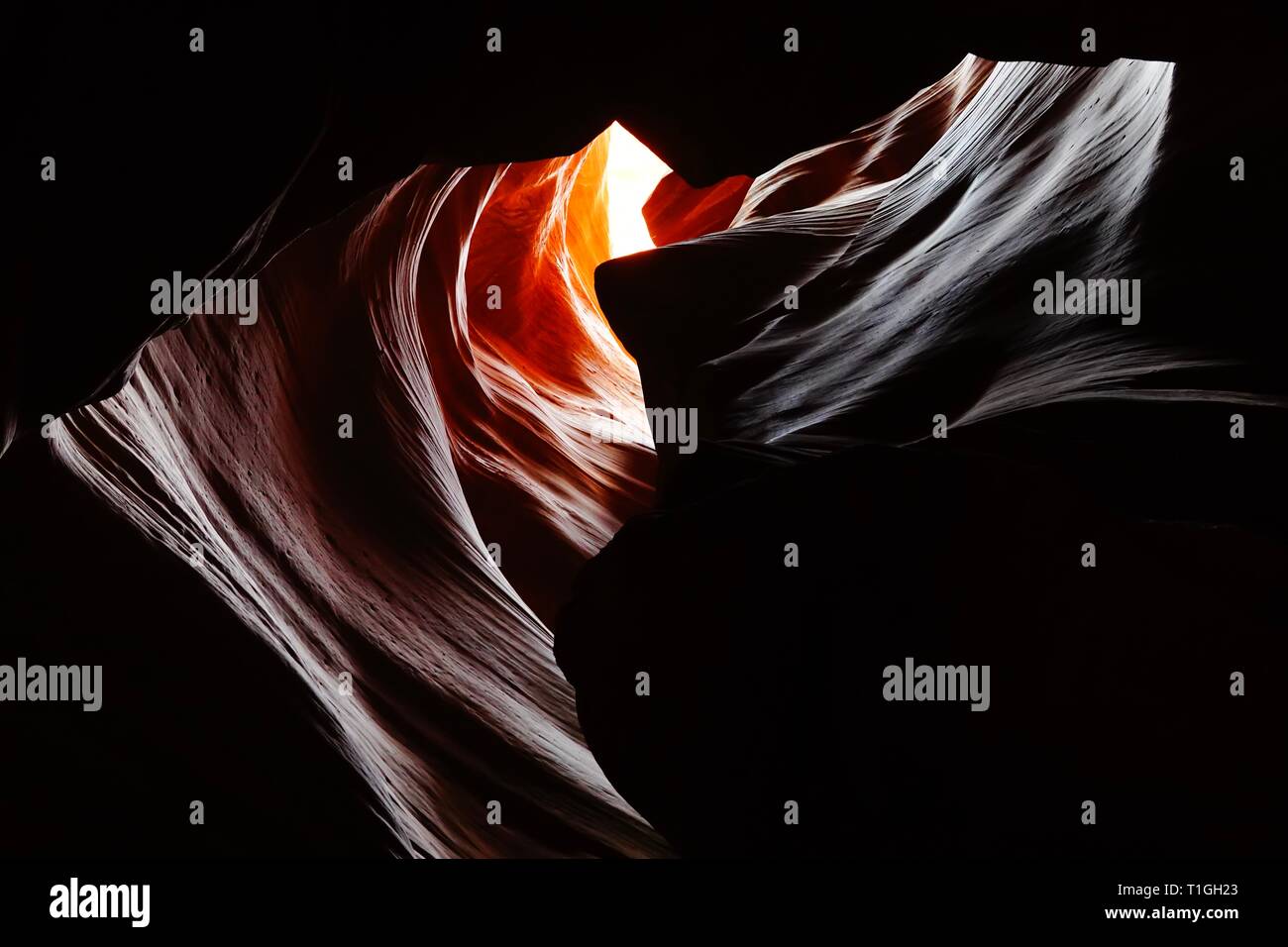 Une vue à l'intérieur de la région de Antelope Canyon à Page, Arizona. Banque D'Images Une vue à l'intérieur de la région de Antelope Canyon à Page, Arizona. Banque D'Images