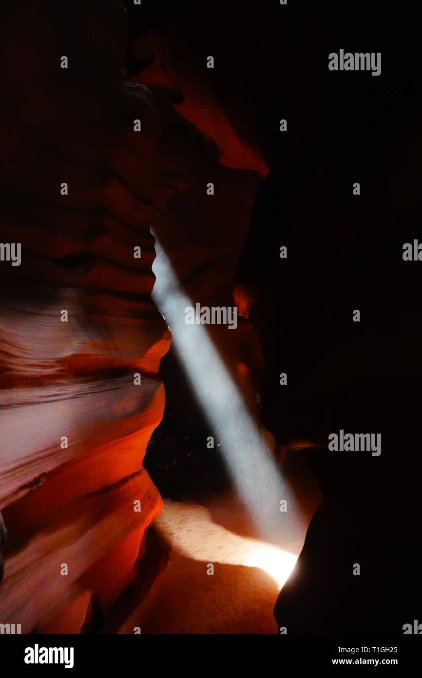 Une vue à l'intérieur de la région de Antelope Canyon à Page, Arizona. Banque D'Images Une vue à l'intérieur de la région de Antelope Canyon à Page, Arizona. Banque D'Images