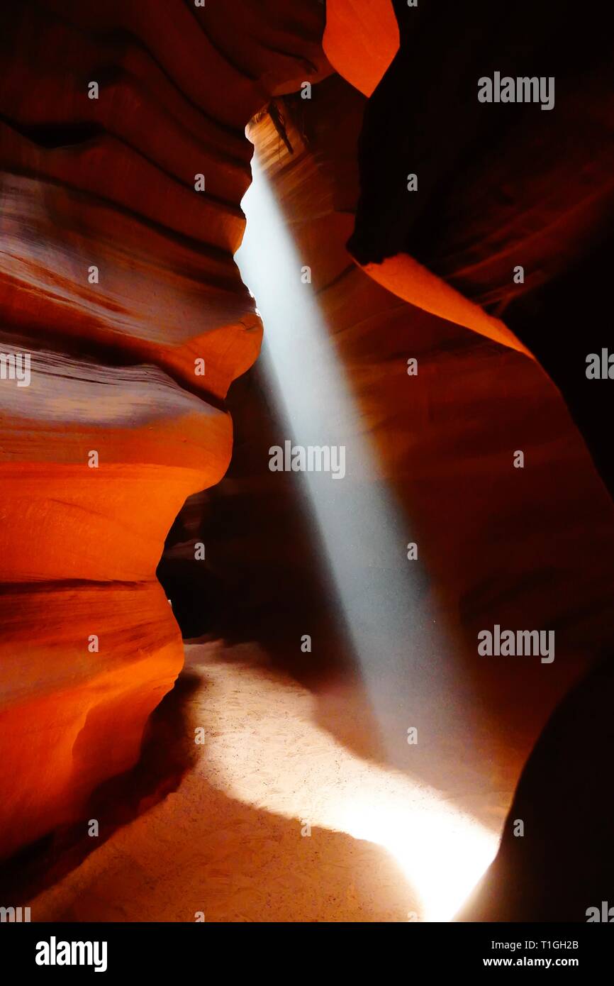 Une vue à l'intérieur de la région de Antelope Canyon à Page, Arizona. Banque D'Images Une vue à l'intérieur de la région de Antelope Canyon à Page, Arizona. Banque D'Images