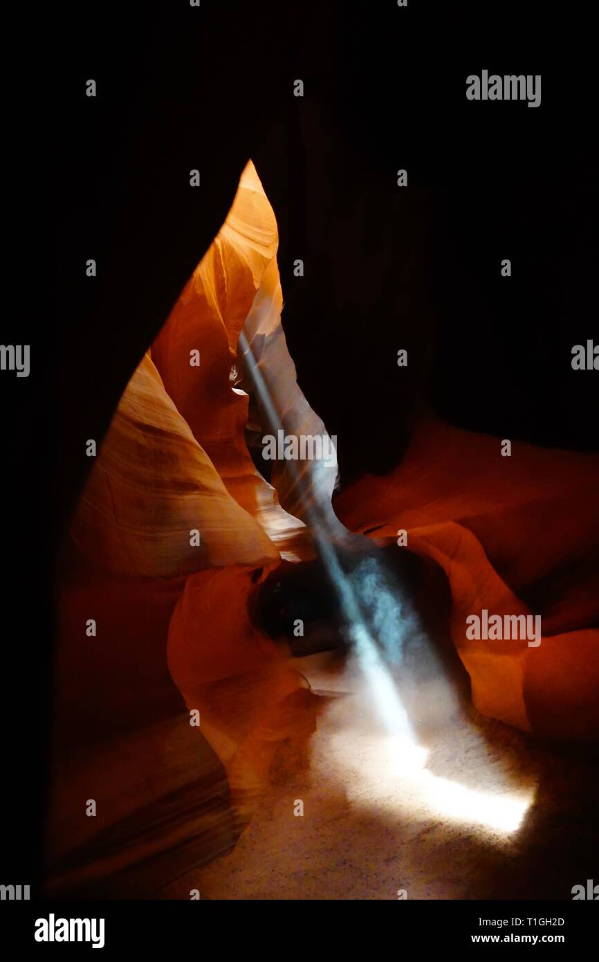 Une vue à l'intérieur de la région de Antelope Canyon à Page, Arizona. Banque D'Images Une vue à l'intérieur de la région de Antelope Canyon à Page, Arizona. Banque D'Images