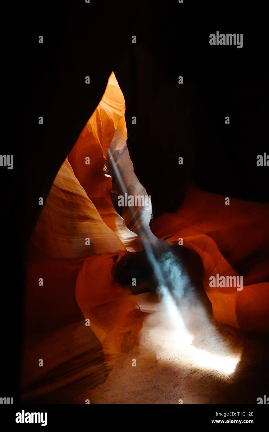 Une vue à l'intérieur de la région de Antelope Canyon à Page, Arizona. Banque D'Images Une vue à l'intérieur de la région de Antelope Canyon à Page, Arizona. Banque D'Images