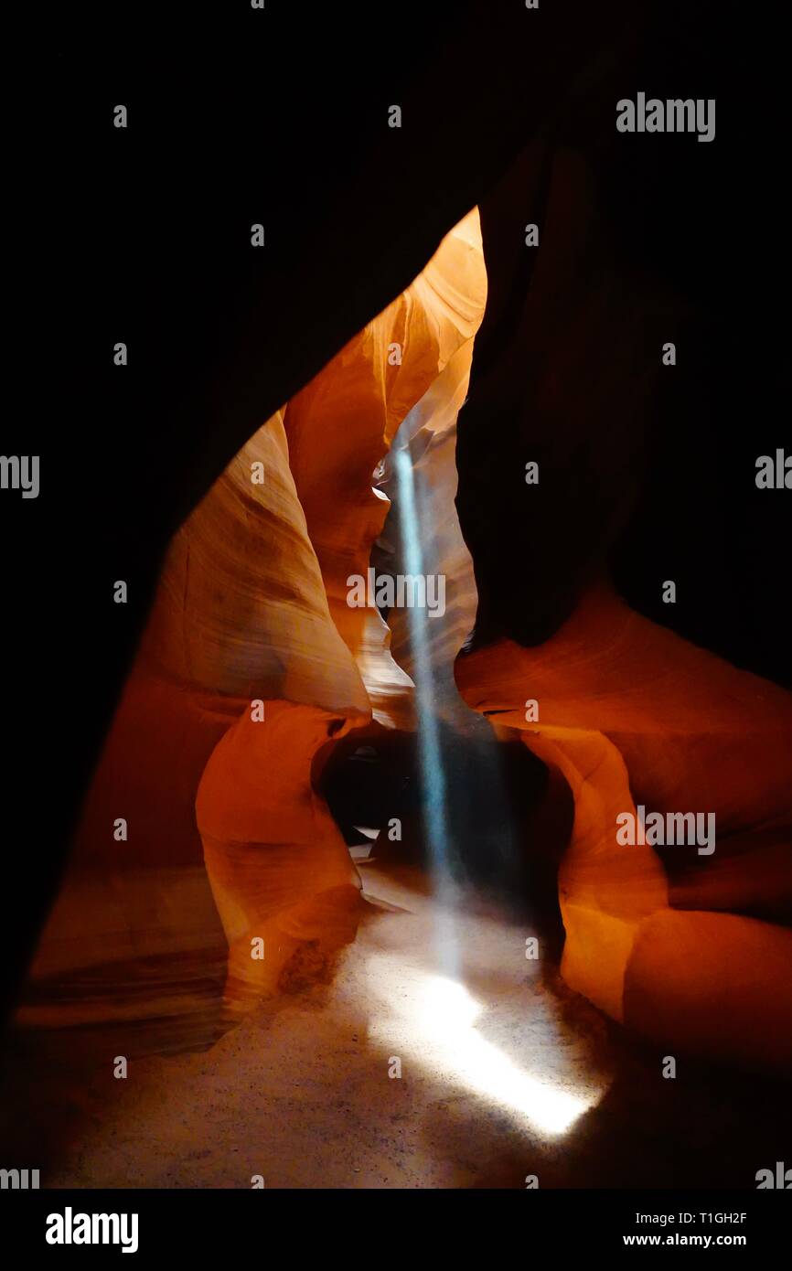 Une vue à l'intérieur de la région de Antelope Canyon à Page, Arizona. Banque D'Images Une vue à l'intérieur de la région de Antelope Canyon à Page, Arizona. Banque D'Images