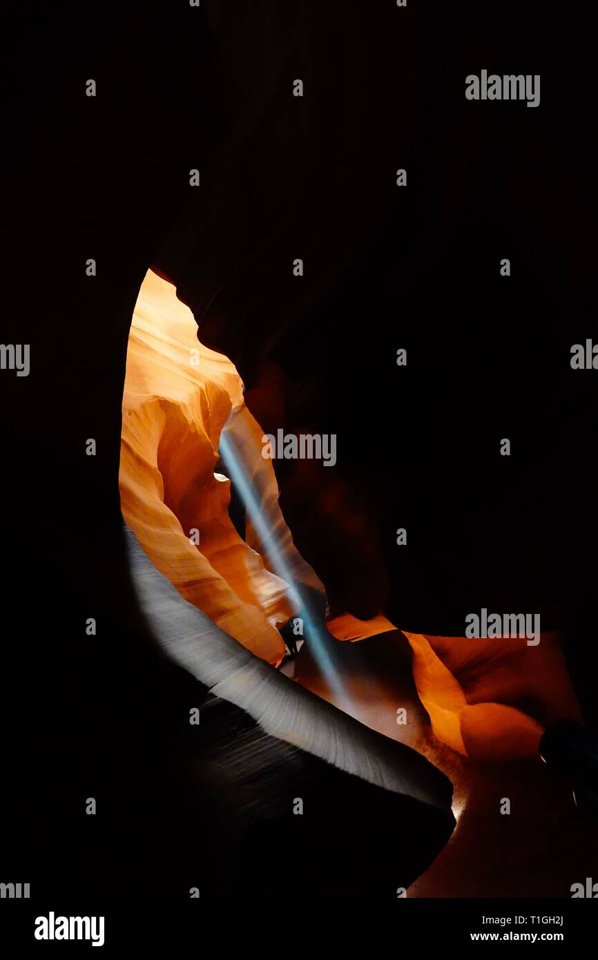 Une vue à l'intérieur de la région de Antelope Canyon à Page, Arizona. Banque D'Images Une vue à l'intérieur de la région de Antelope Canyon à Page, Arizona. Banque D'Images