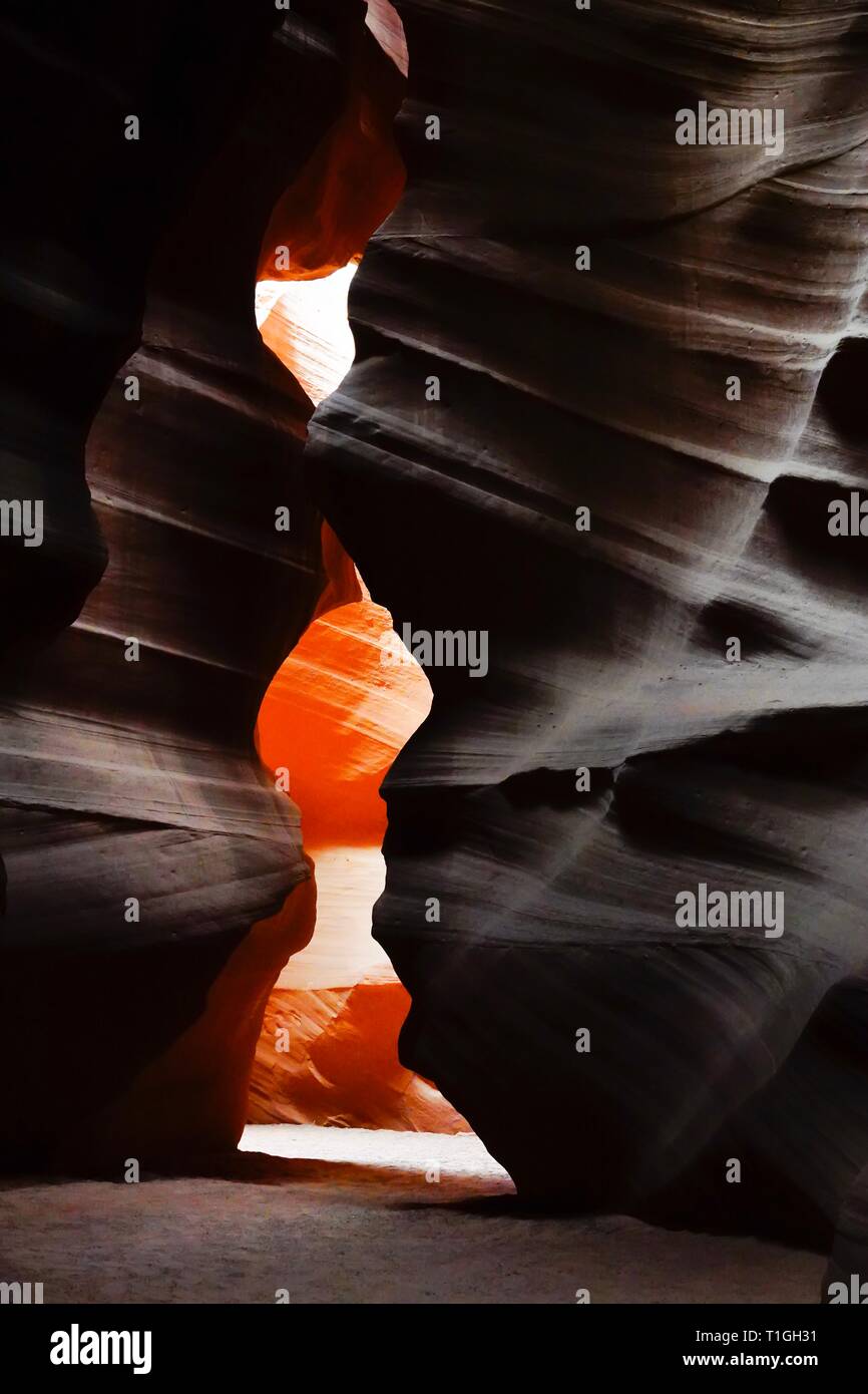 Une vue à l'intérieur de la région de Antelope Canyon à Page, Arizona. Banque D'Images Une vue à l'intérieur de la région de Antelope Canyon à Page, Arizona. Banque D'Images