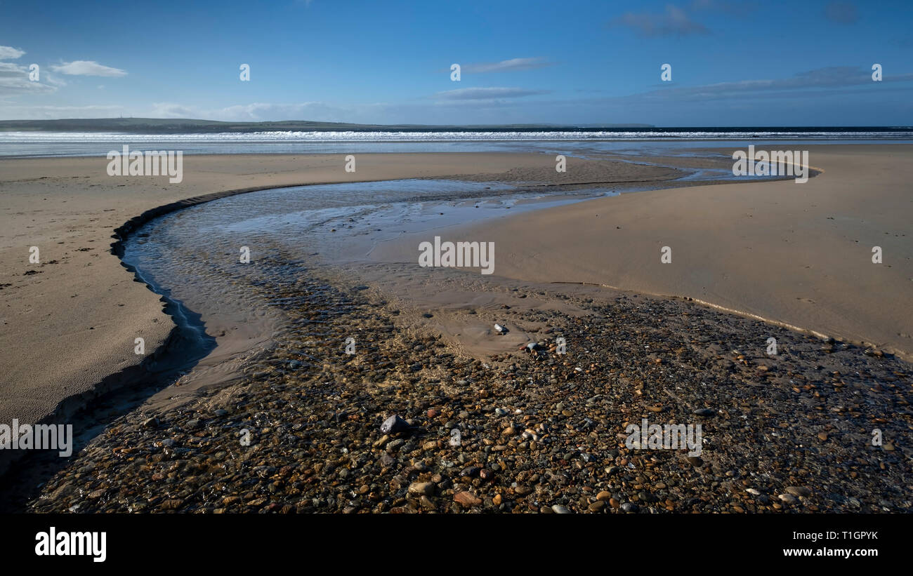 Dunnet Bay Beach, Caithness, les Highlands, Ecosse, Royaume-Uni Banque D'Images