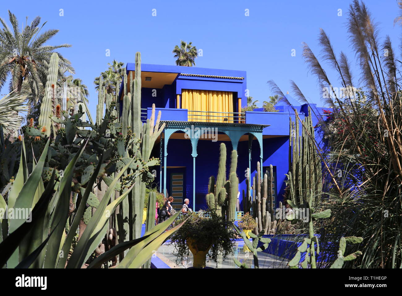 L'atelier de Jacques Majorelle, Jardin Majorelle, Rue Yves Saint Laurent, Gueliz, Marrakech, ville nouvelle, Marrakesh-Safi région, le Maroc, l'Afrique du Nord Banque D'Images