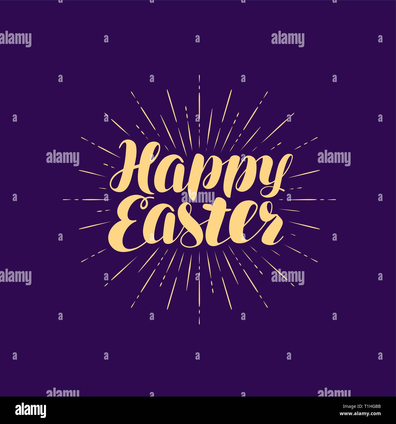 Joyeuses Pâques, carte de vœux. Le lettrage, calligraphie vector illustration Illustration de Vecteur