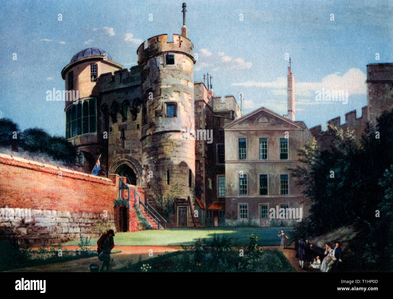 Le Château de Windsor, la Tour Normande, 1767. Par Paul Sandby (1731-1809). Le Gatehouse Norman et la tour, le château de Windsor. Construit à l'époque de Guillaume le Conquérant le château a été utilisé par les monarques depuis Henry I et est le plus ancien palais occupés en Europe. Banque D'Images