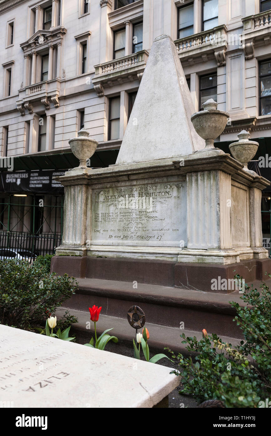 Lieu de sépulture de Alexander Hamilton est à New York City, USA Banque D'Images