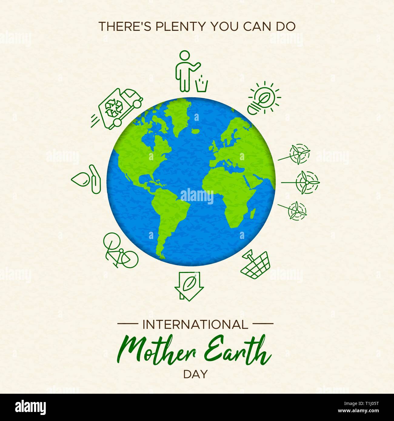Journée internationale de la Terre illustration. Sauver le monde pour concept eco friendly et activités de sensibilisation à l'environnement social. Illustration de Vecteur