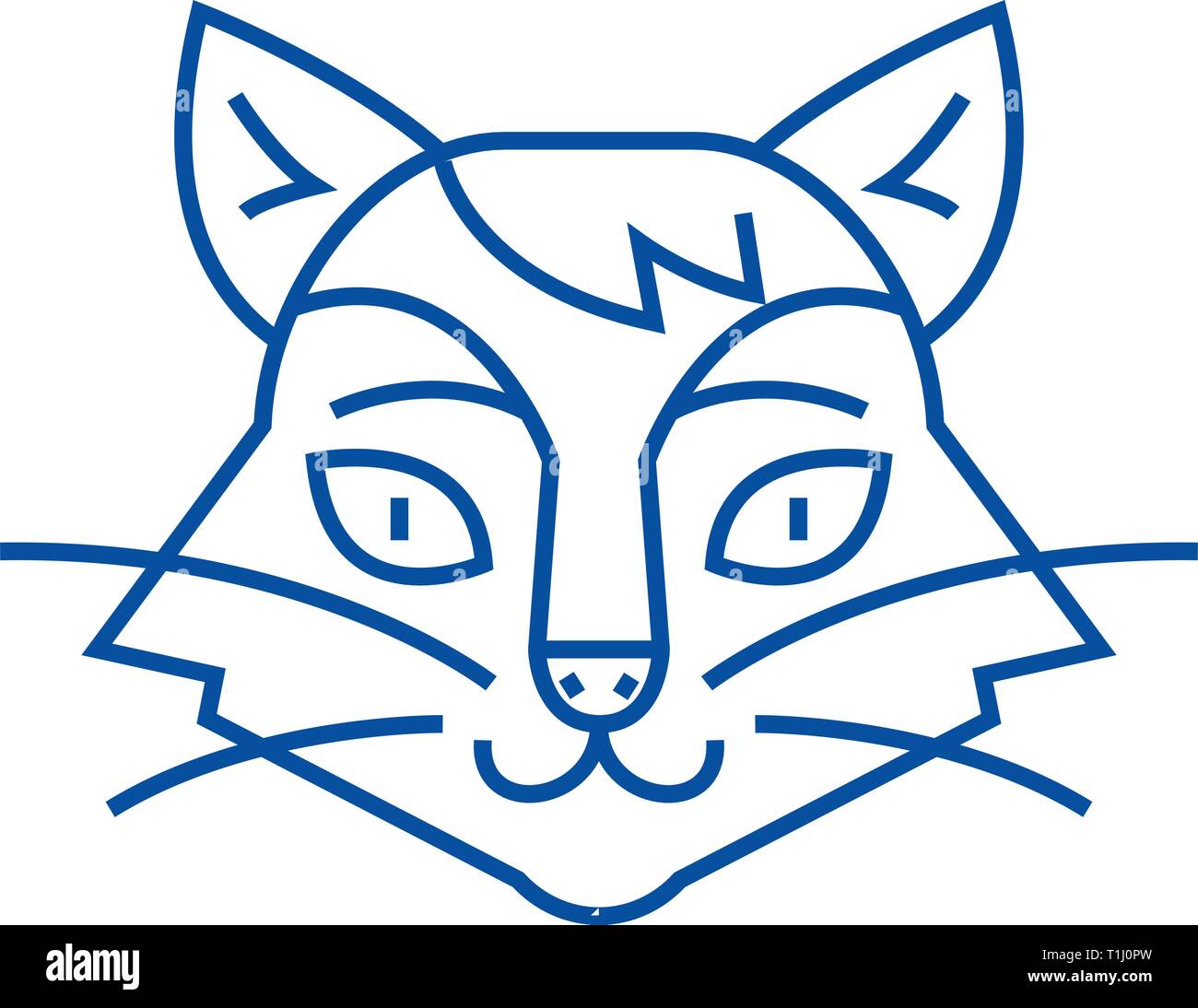 L Icone De La Ligne De Tete De Chat Concept Plat A Tete De Chat Signe Symbole Vecteur Illustration Contour Image Vectorielle Stock Alamy