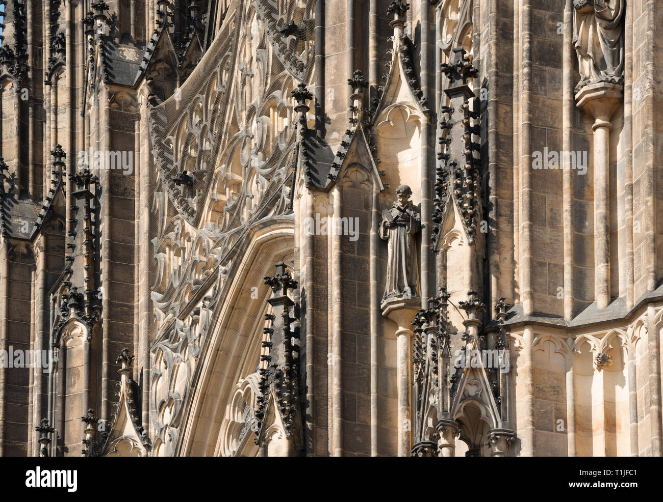 Détails de la cathédrale St Vitus à Prague Banque D'Images