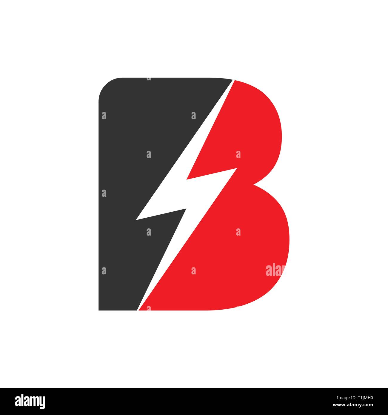 Flash électrique initiale d'alimentation B Lettermark Logo Graphique Symbole vecteur modèle de conception Illustration de Vecteur