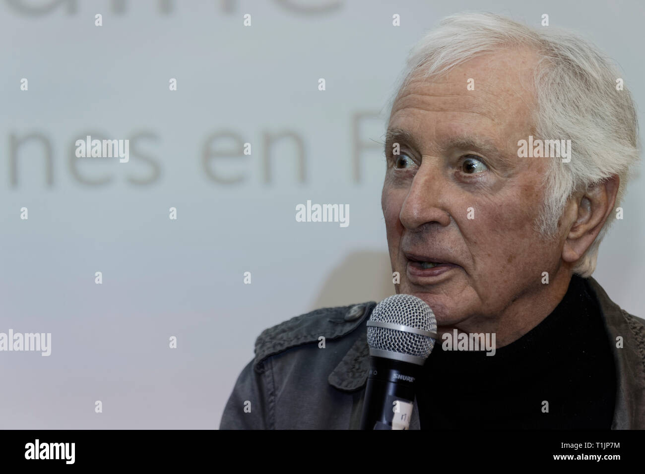 Paris, France. Mar 15, 2019. Marcel Amont occupe dans le Don'actions tirage national au Secours Populaire Français à Paris le 15 mars 2019 Banque D'Images