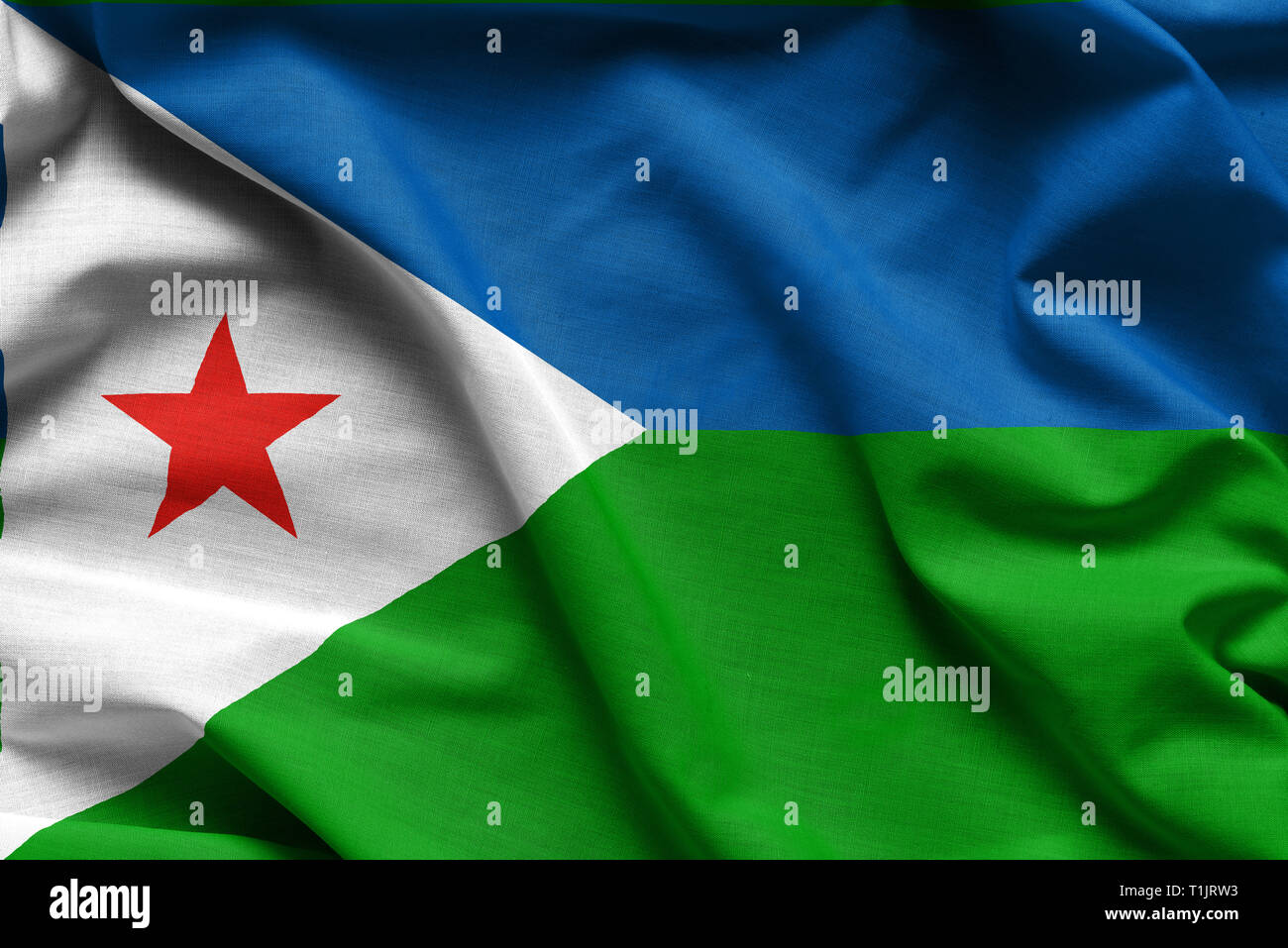 Arrière-plan de couleur réaliste, d'un drapeau de Djibouti Banque D'Images