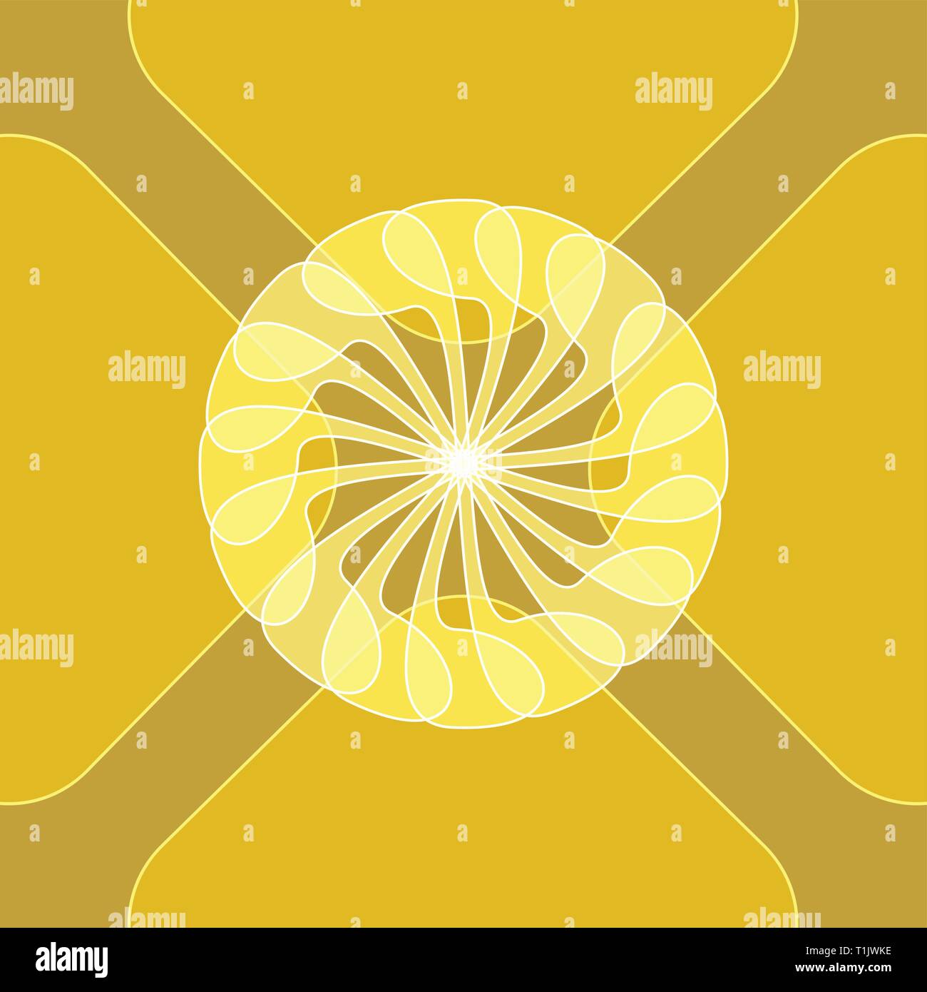 Cercle, fleur, tuile diamant print pattern avec figures qui se chevauchent. Illustration de Vecteur