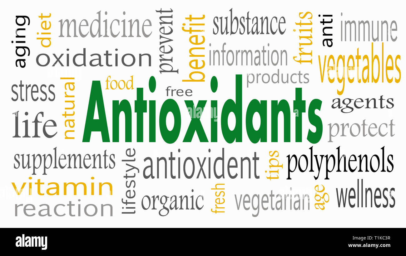 Mot antioxydant concept cloud - Illustration Banque D'Images