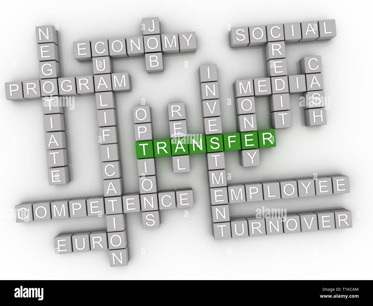 Mot de transfert 3d concept cloud - Illustration Banque D'Images