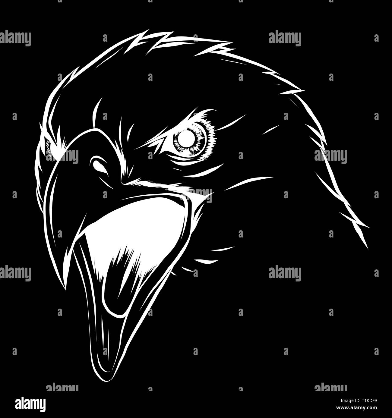 L'illustration a Eagle Head mascot dans l'arrière-plan noir Illustration de Vecteur