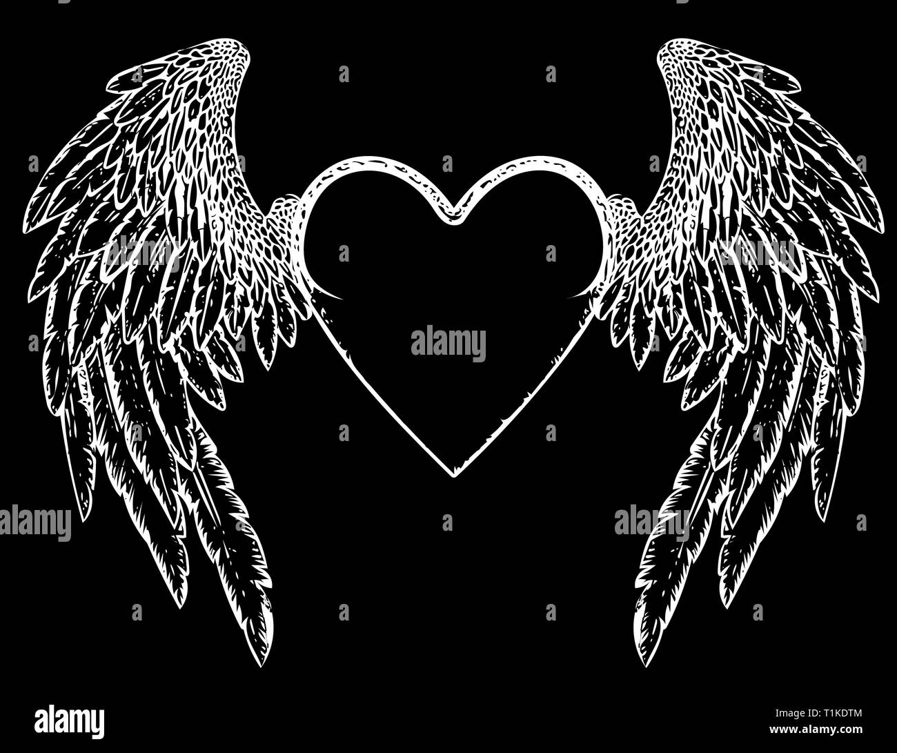 Coeur. Conception pour la Saint Valentin. Isolé sur fond noir. Vector illustration. Illustration de Vecteur