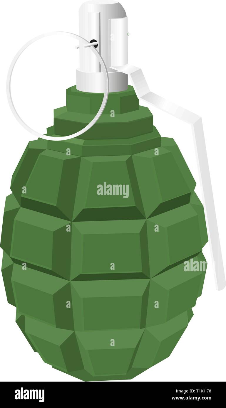 Vert militaire grenade. 3d Vector illustration isolé Illustration de Vecteur