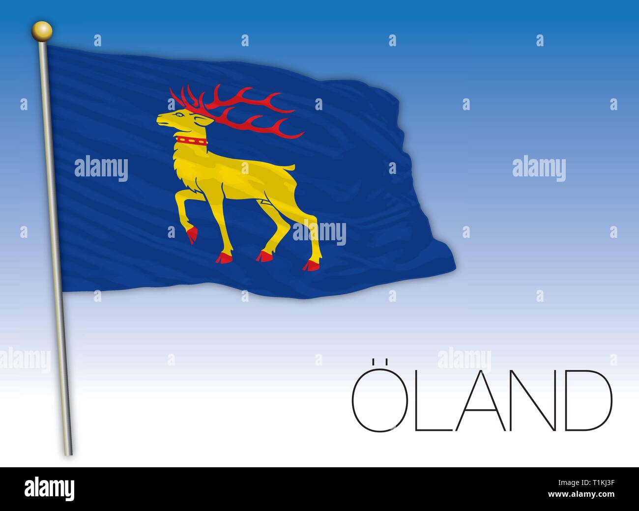 Drapeau régional Oland, Sweden, vector illustration Illustration de Vecteur