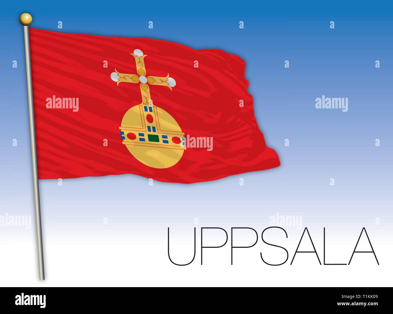 Uppsala, Suède drapeau régional, vector illustration Illustration de Vecteur