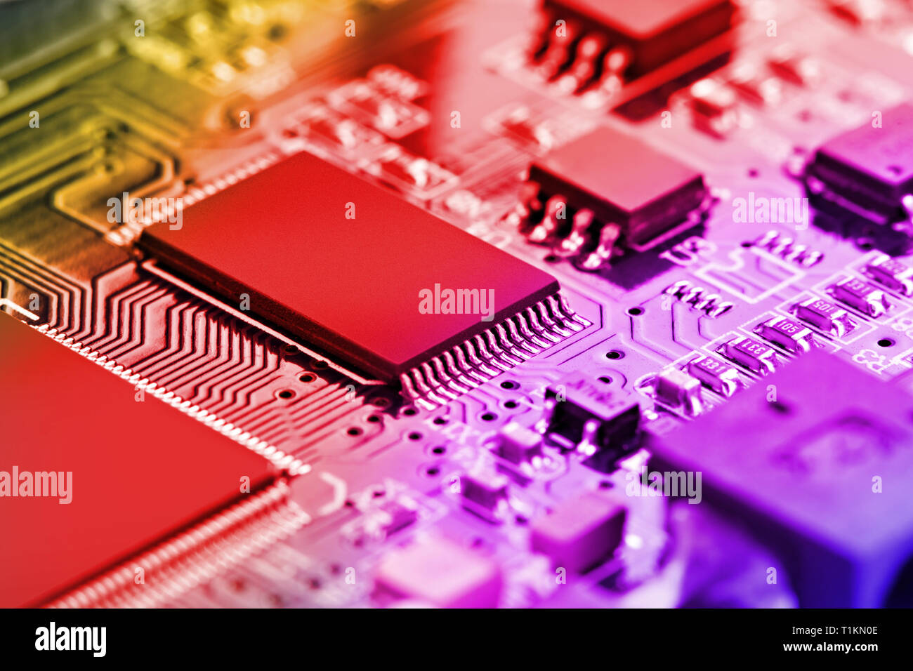 Éléments de la platine électronique avec processeur Banque D'Images