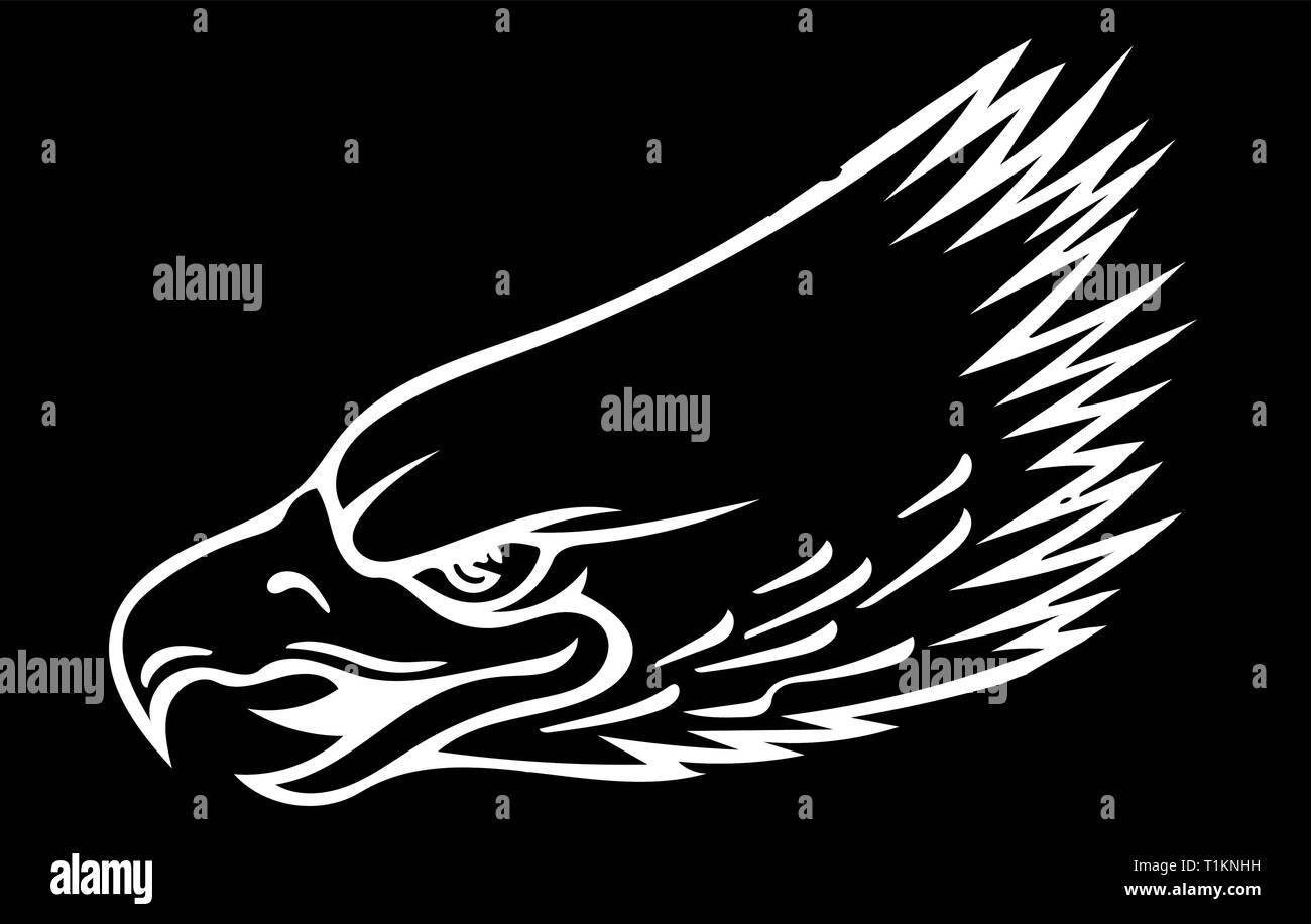 L'illustration a Eagle Head mascot dans l'arrière-plan noir Illustration de Vecteur
