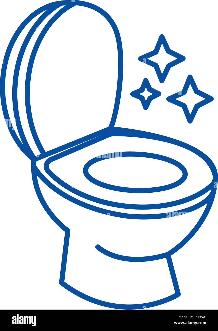 Toilettes propres, l'icône de la ligne du service de nettoyage concept.  Propre service de nettoyage de toilettes, télévision, signe, symbole  vecteur illustration contour Image Vectorielle Stock - Alamy