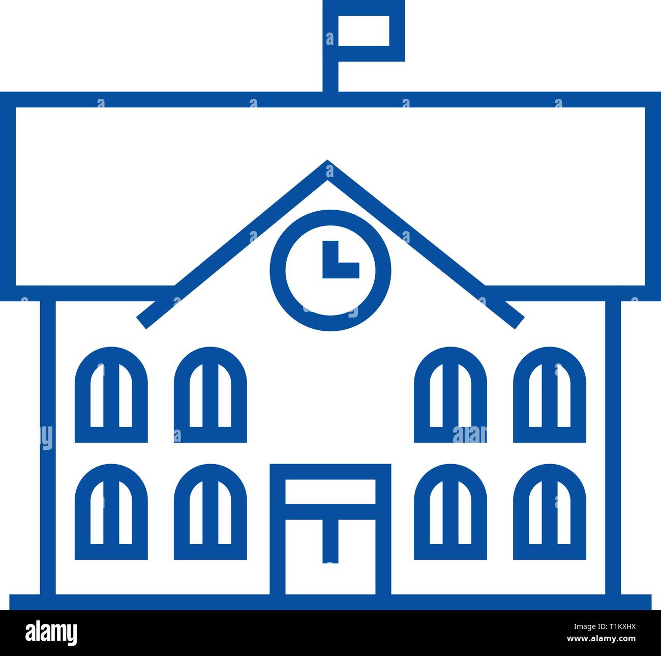 Hôtel de ville hôtel de ville,icône ligne concept. Hôtel de ville hôtel de ville,télévision, signe, symbole vecteur illustration contour. Illustration de Vecteur