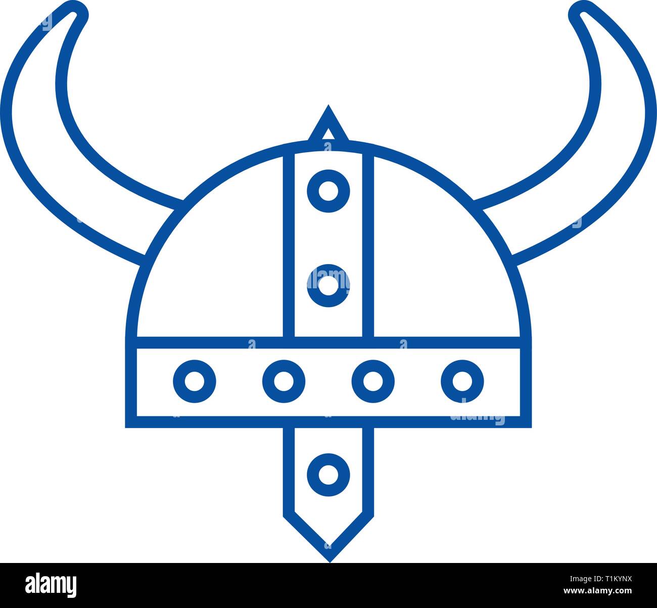 L'icône casque Viking line concept. Télévision Casque viking, signe, symbole vecteur illustration contour. Illustration de Vecteur