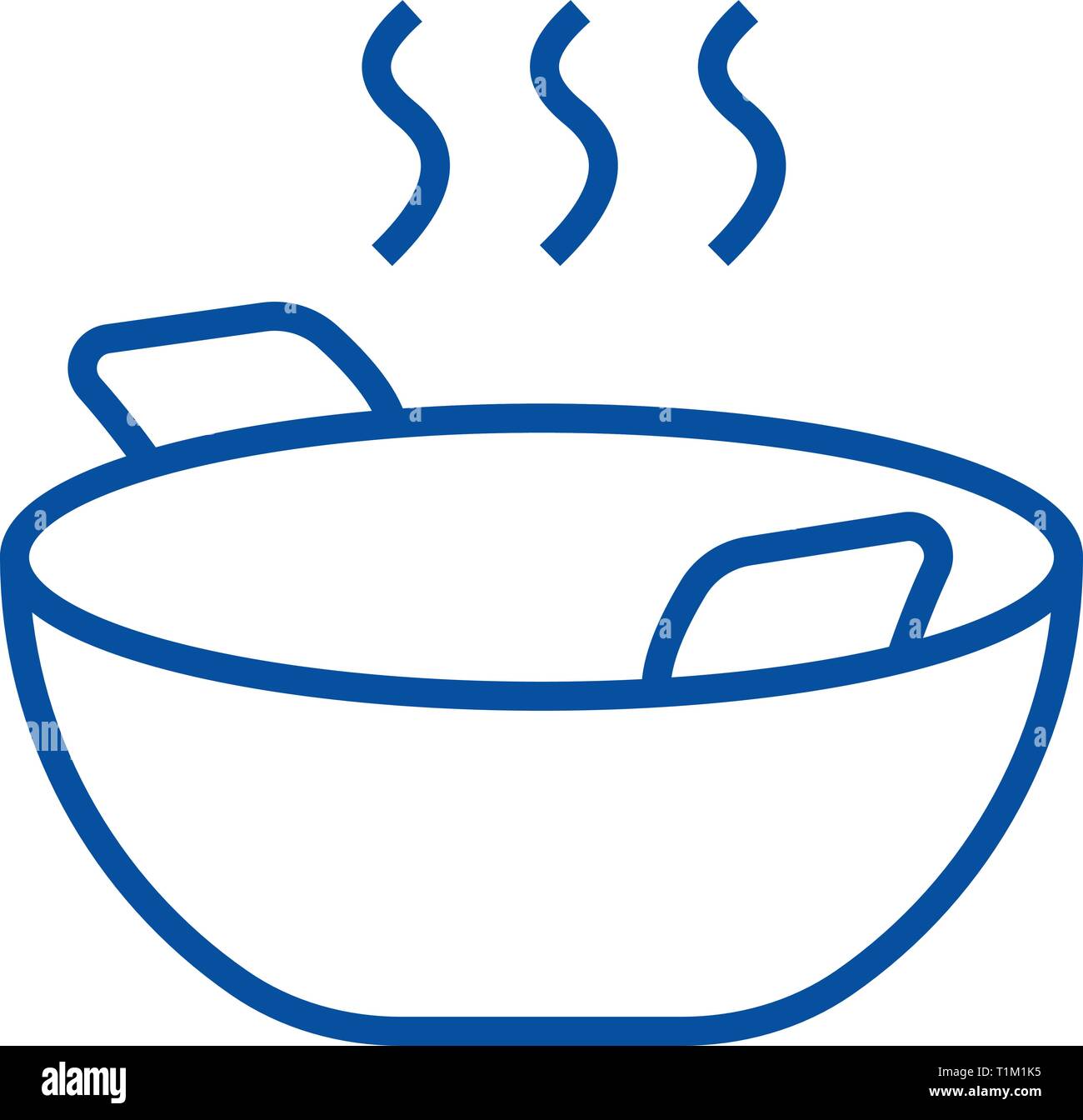 L'icône de la ligne de cuisson au wok concept. La cuisson au wok, télévision, signe, symbole vecteur illustration contour. Illustration de Vecteur