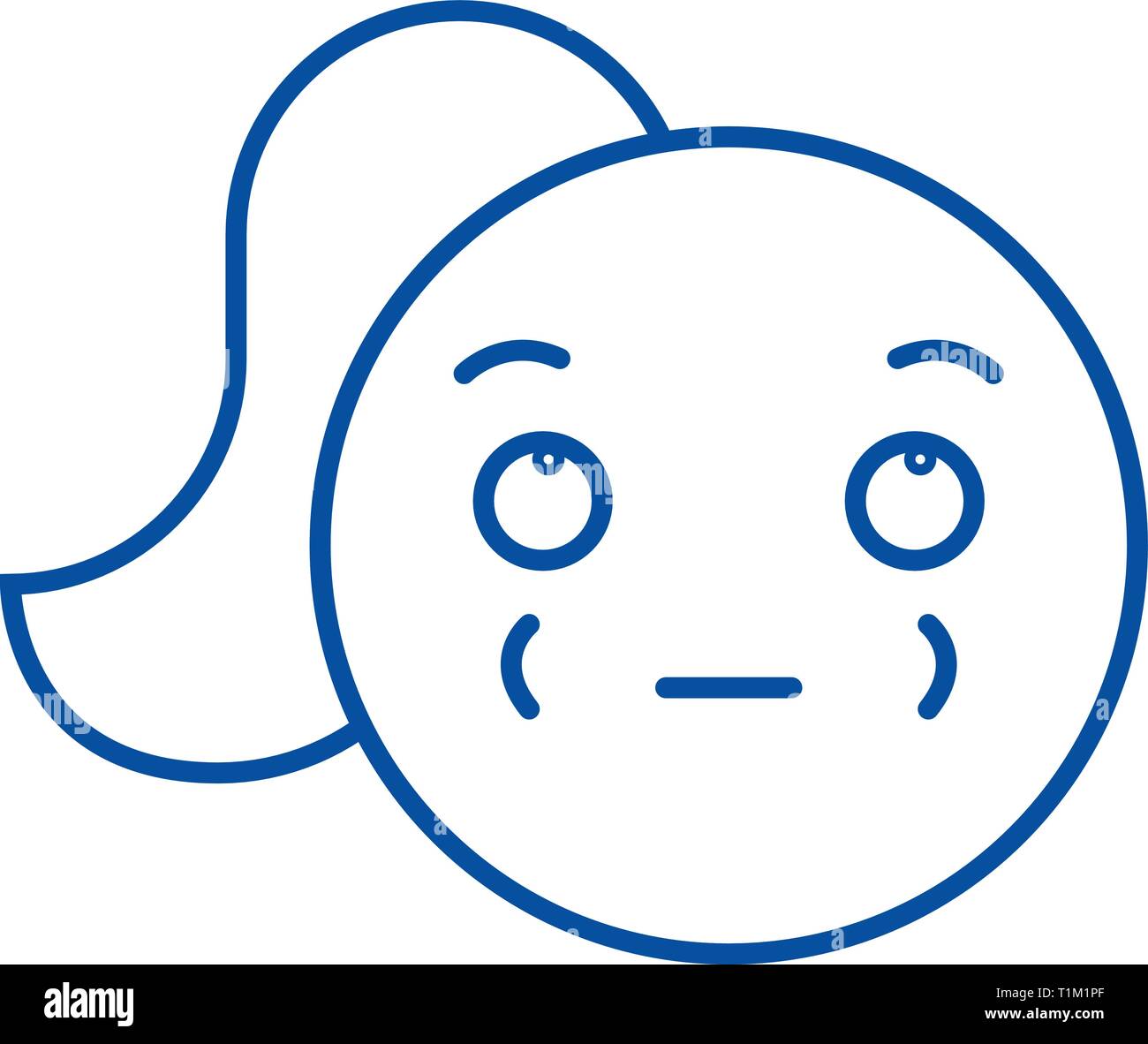 L'icône de la ligne emoji femme concept. Femme télévision emoji, signe, symbole vecteur illustration contour. Illustration de Vecteur