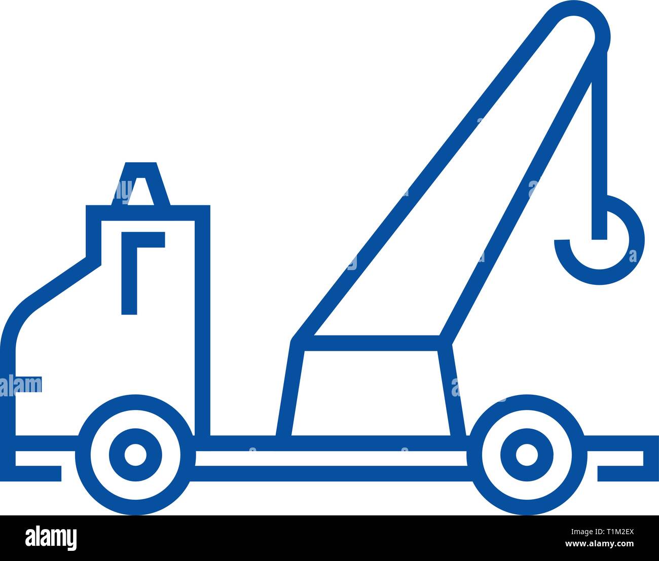 Wrecker truck line icon concept. Wrecker truck télévision vector ...