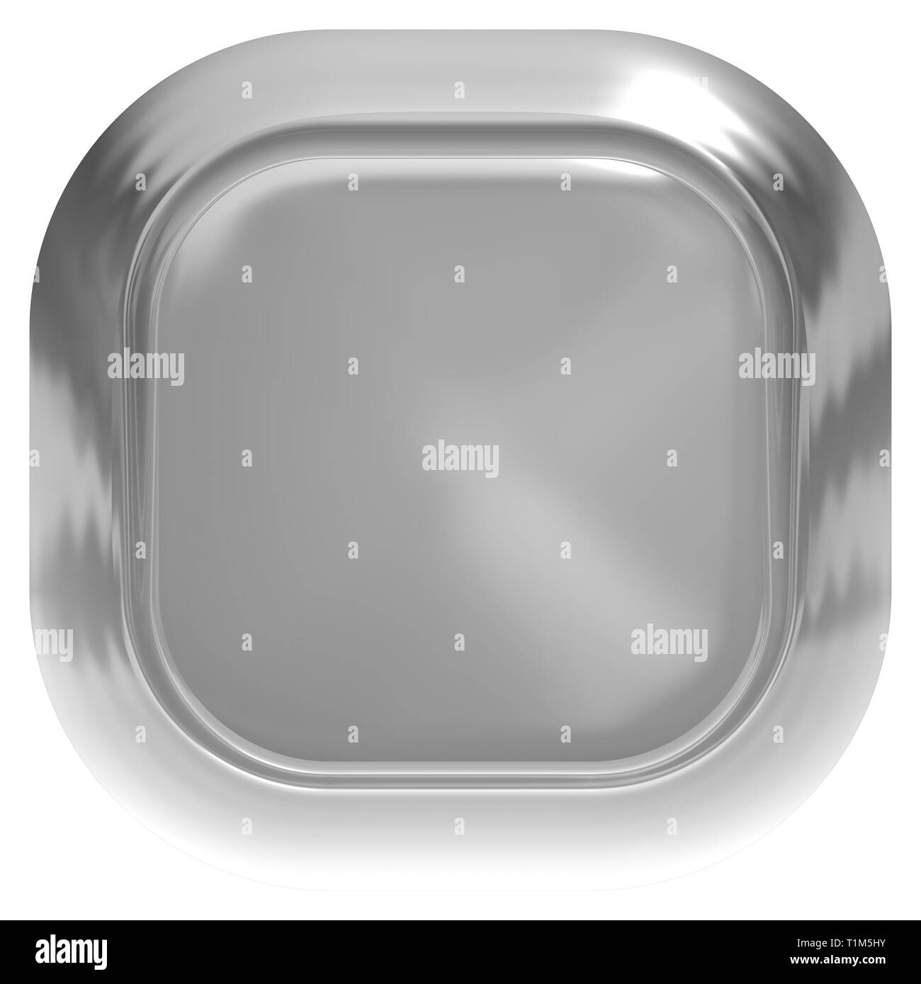 Bouton Web 3d - brillant gris réaliste avec cadre en métal, facile à étendre - 3D Rendering Banque D'Images