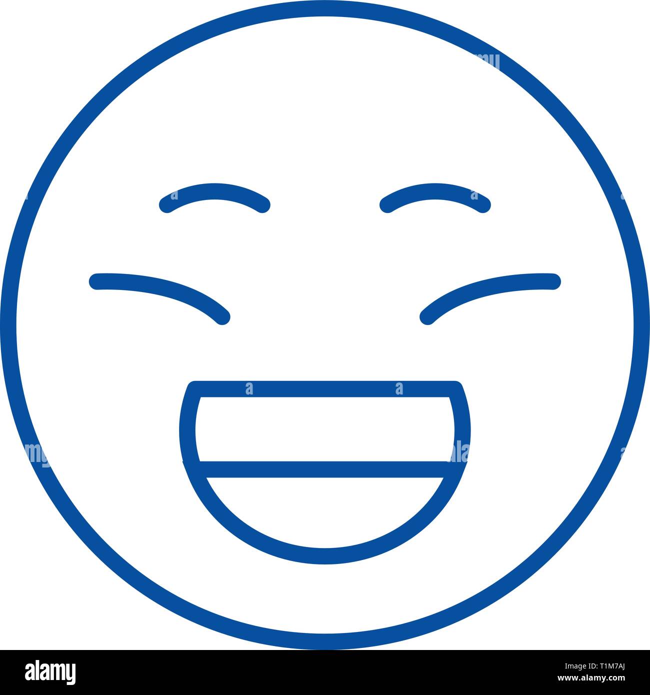 L'icône de la ligne emoji rire concept. Rire télévision emoji, signe, symbole vecteur illustration contour. Illustration de Vecteur
