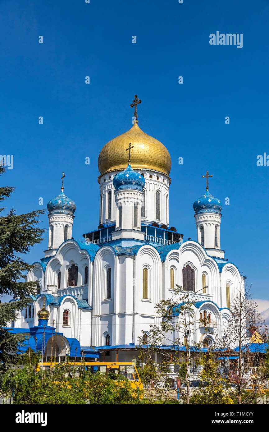 Cathédrale Orthodoxe Oujhorod (Cathédrale de Christ le Sauveur) dans la ville d'Uzhgorod, Ukraine. Aussi connu comme la cathédrale de Cyrille et Méthode Banque D'Images