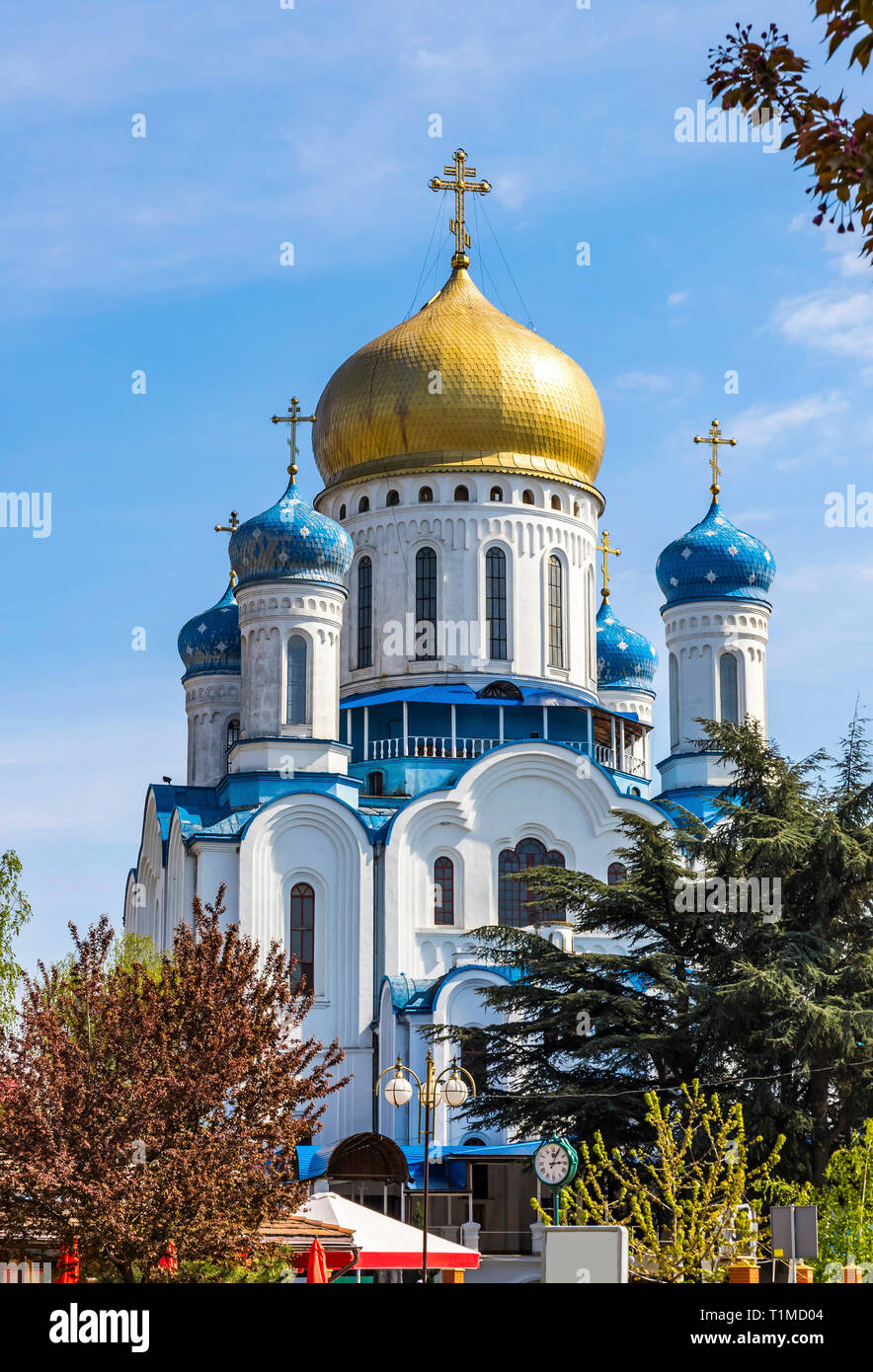 Cathédrale Orthodoxe Oujhorod (Cathédrale de Christ le Sauveur) dans la ville d'Uzhgorod, Ukraine. Aussi connu comme la cathédrale de Cyrille et Méthode Banque D'Images