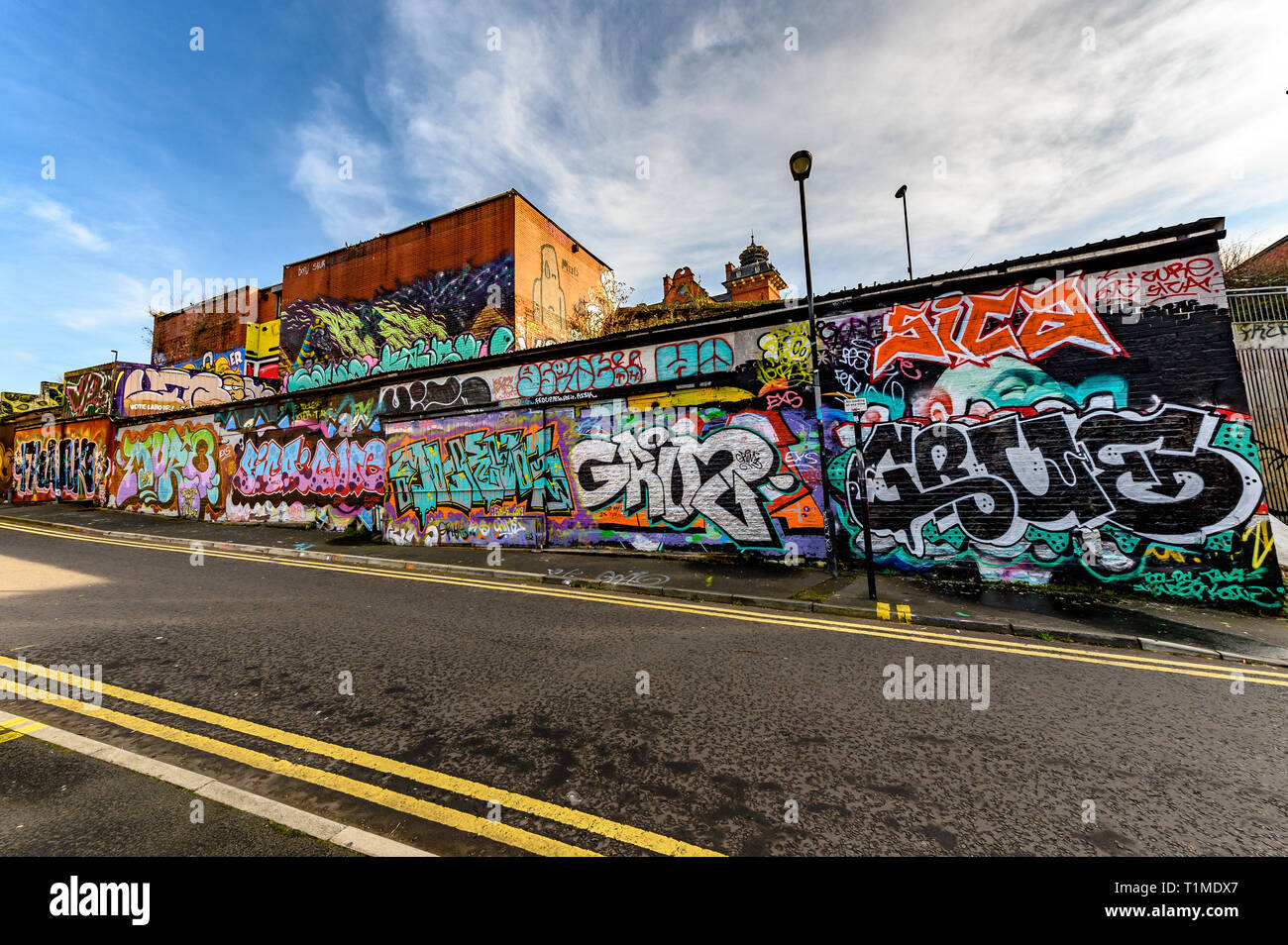 Wall Graffiti, vallée de Ouseburn, Newcastle upon Tyne Banque D'Images