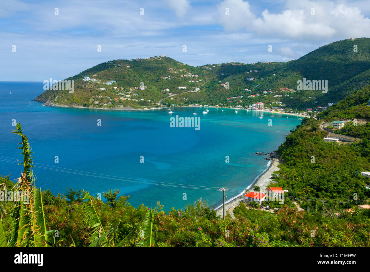 Smuggler's Cove Tortola est la plus grande des îles Vierges britanniques dans les Caraïbes. Il dispose de plusieurs plages de sable blanc, y compris le rotin Jardin B Banque D'Images