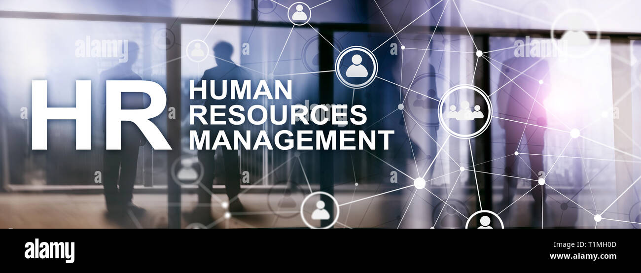 La gestion des ressources humaines, RH, Team Building et de recrutement concept sur fond flou. Banque D'Images