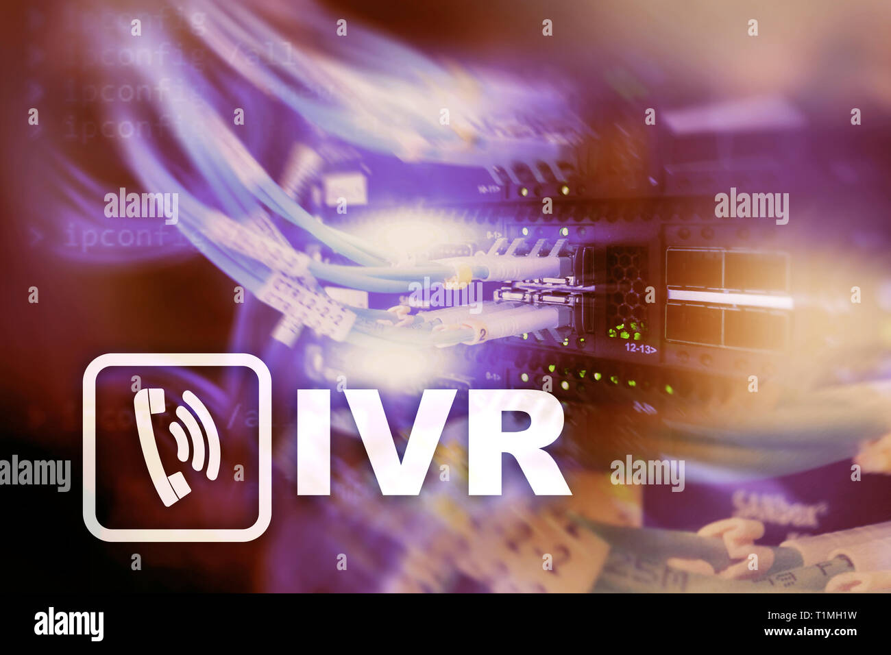 Serveur vocal interactif IVR communication concept. Banque D'Images