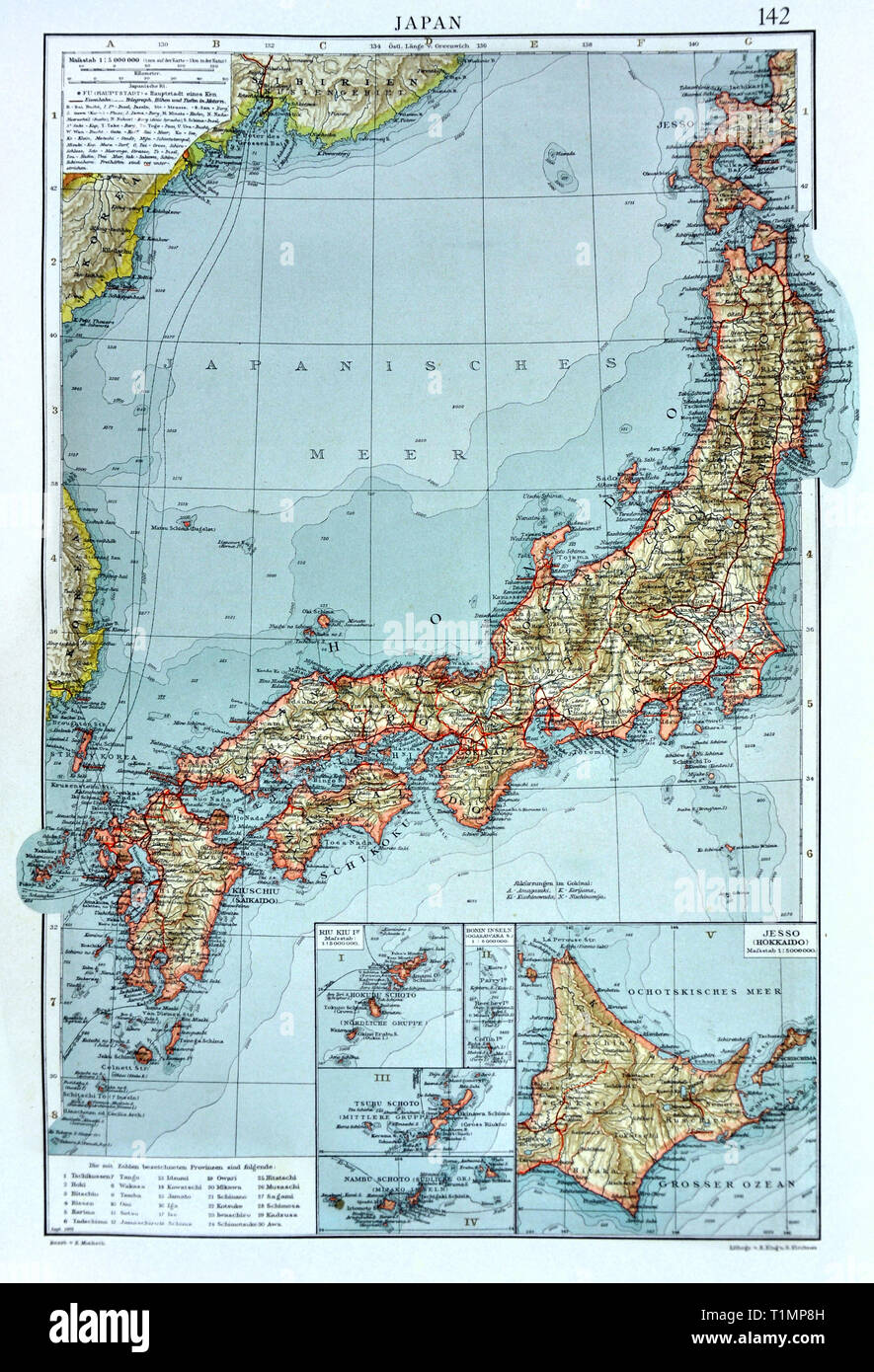 Andrees Carte Antique Banque D'Images